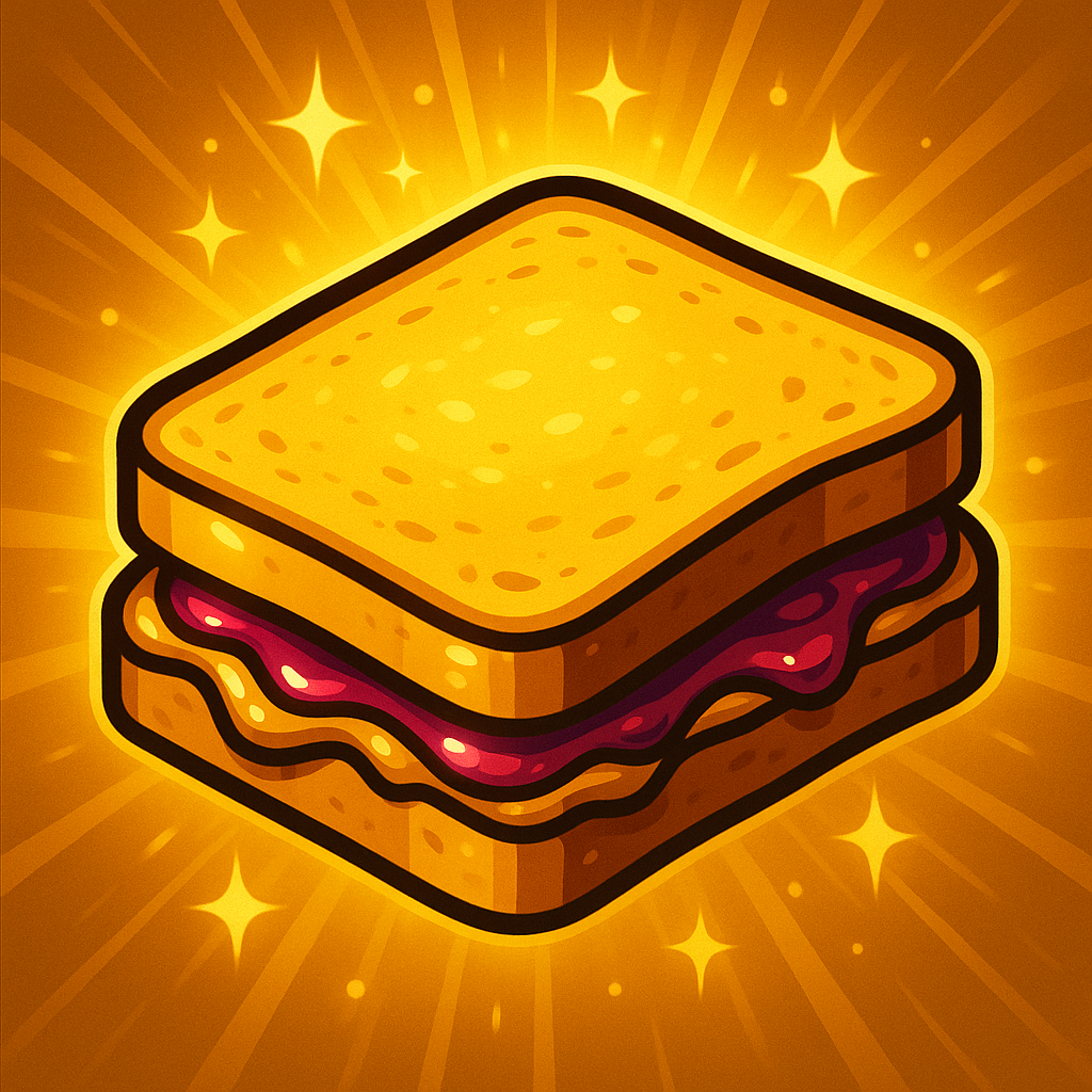 Golden Peanut Butter and Jelly Sandwich