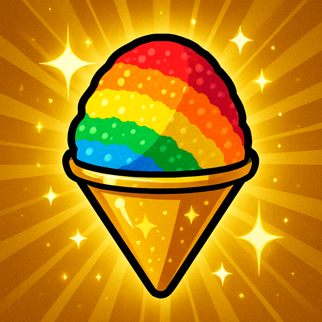 Golden Rainbow Snow Cone