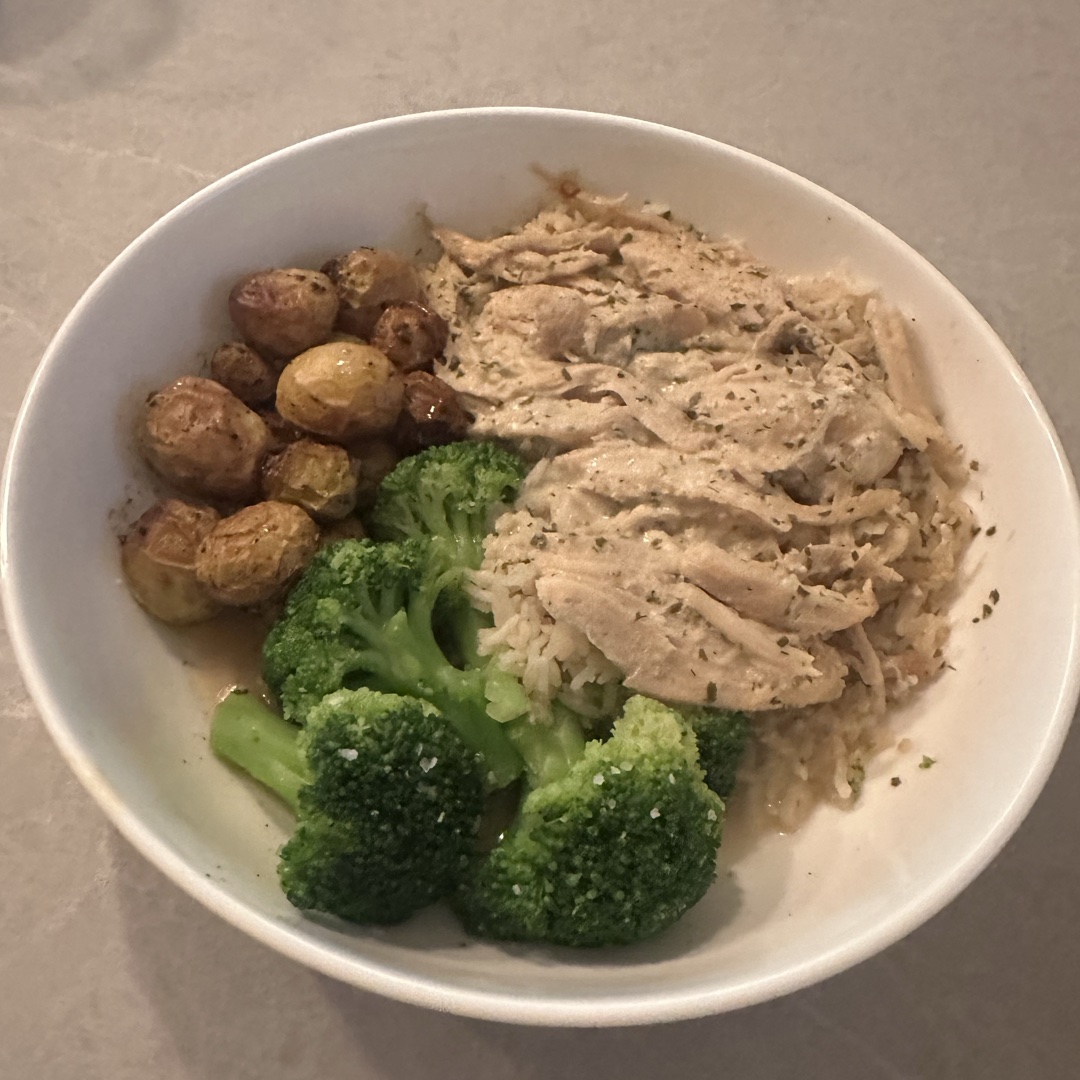 Quest: Ranch chicken potatoes and broccoli