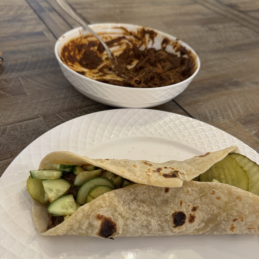 Mole Cucumber Pickle Burrito