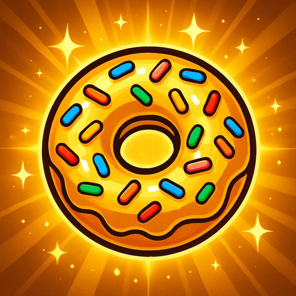 Golden Donut with Sprinkles